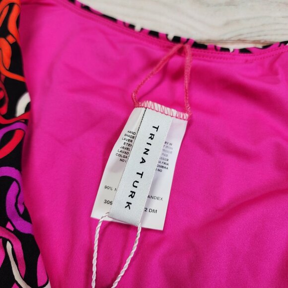 Trina Turk Women’s Size M Echo Long Sleeve Ring Front One Piece Swimsuit NEW - Picture 7 of 9